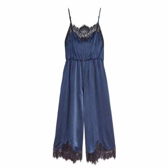 Alice + Olivia Pants - Alice + Olivia Quincy Lace Jumpsuit - Navy  Size 0